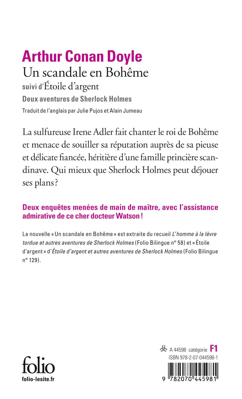 Un scandale en Bohême suivi d' Étoile d'argent - Arthur Conan Doyle