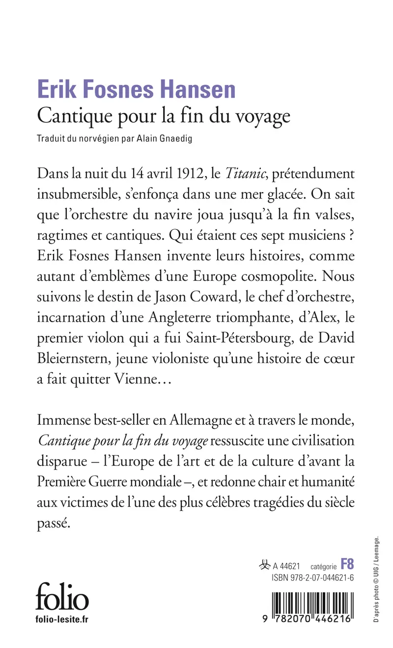 Cantique pour la fin du voyage - Erik Fosnes Hansen