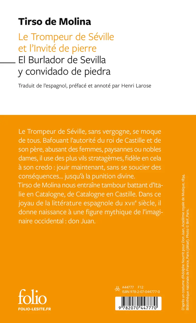 Le Trompeur de Séville et l'Invité de pierre/El Burlador de Sevilla y convidado de piedra - Tirso de Molina