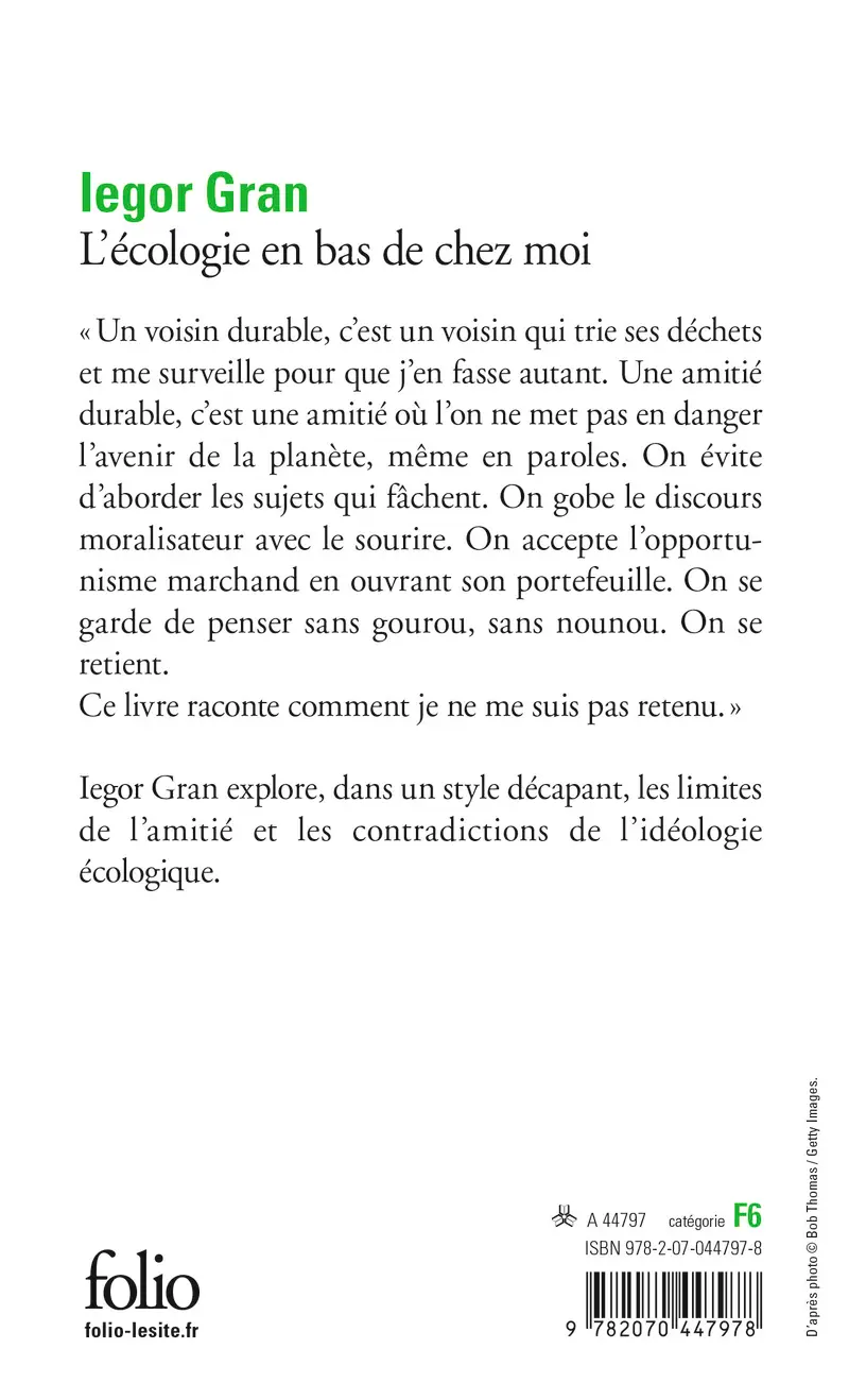 L'écologie en bas de chez moi - Iegor Gran