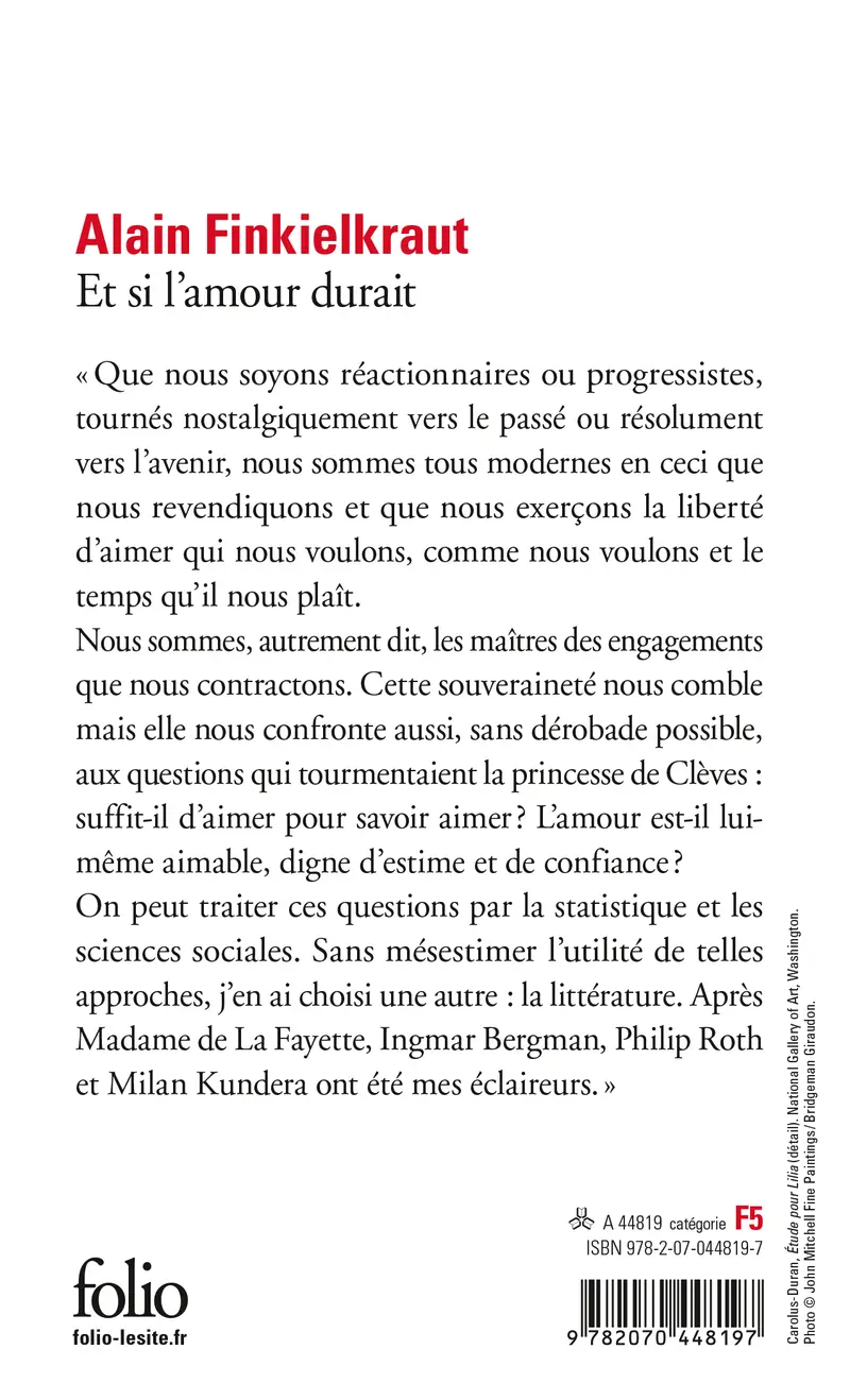 Et si l'amour durait - Alain Finkielkraut