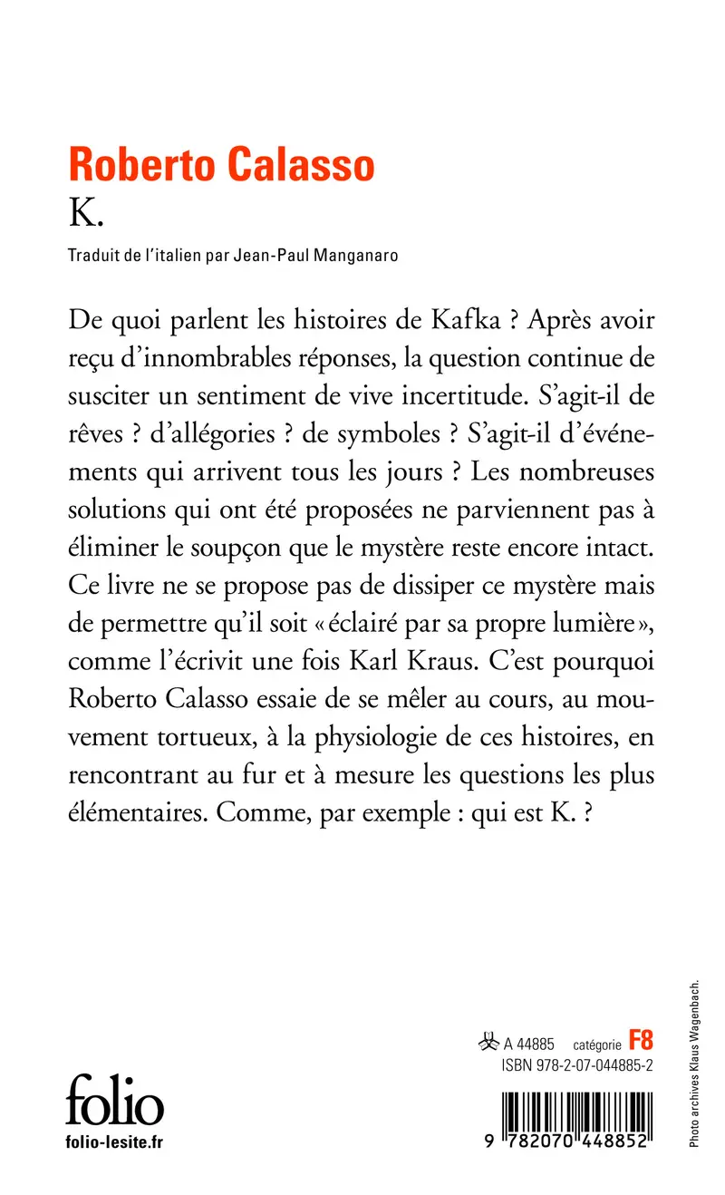 K. - Roberto Calasso