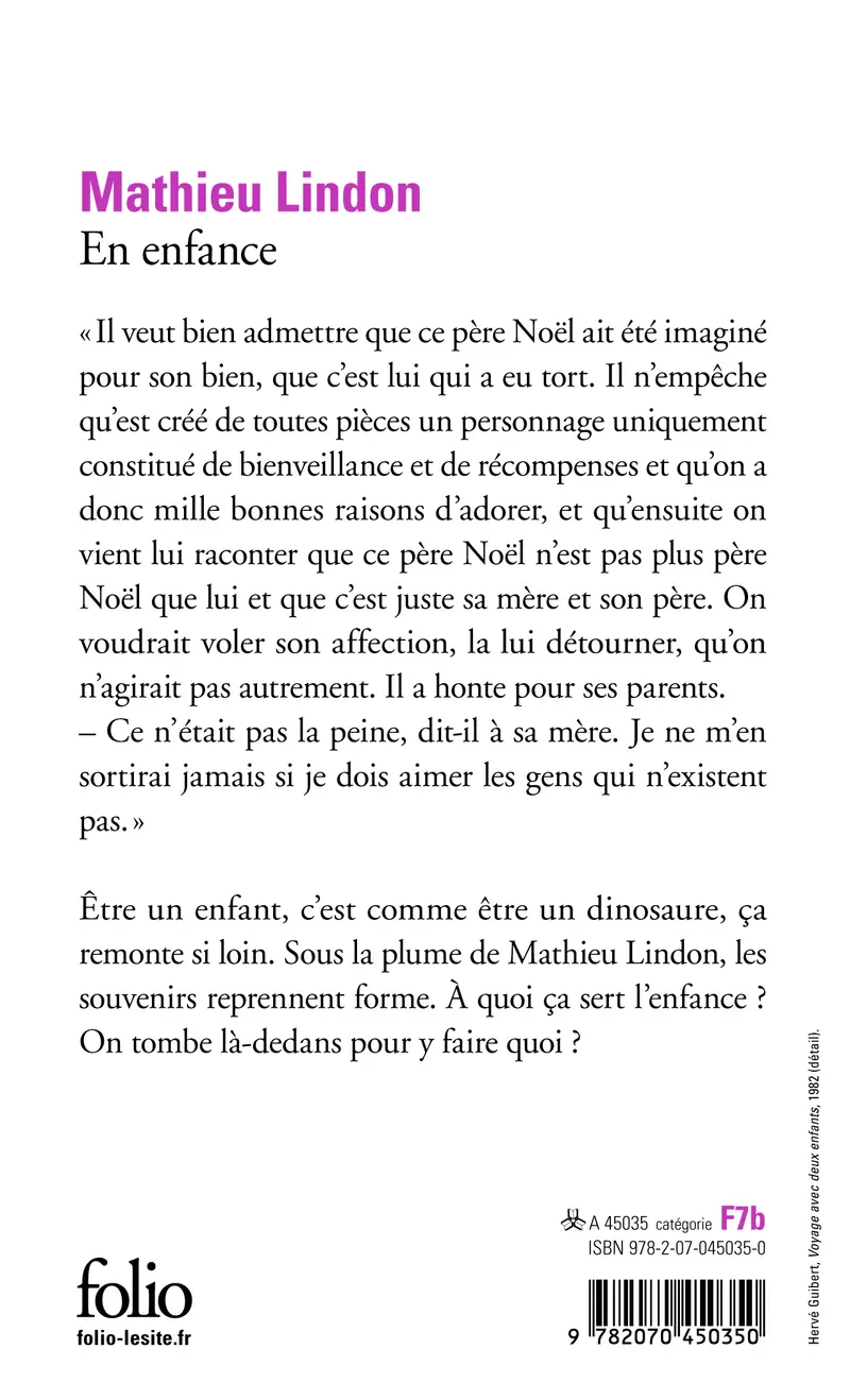 En enfance - Mathieu Lindon