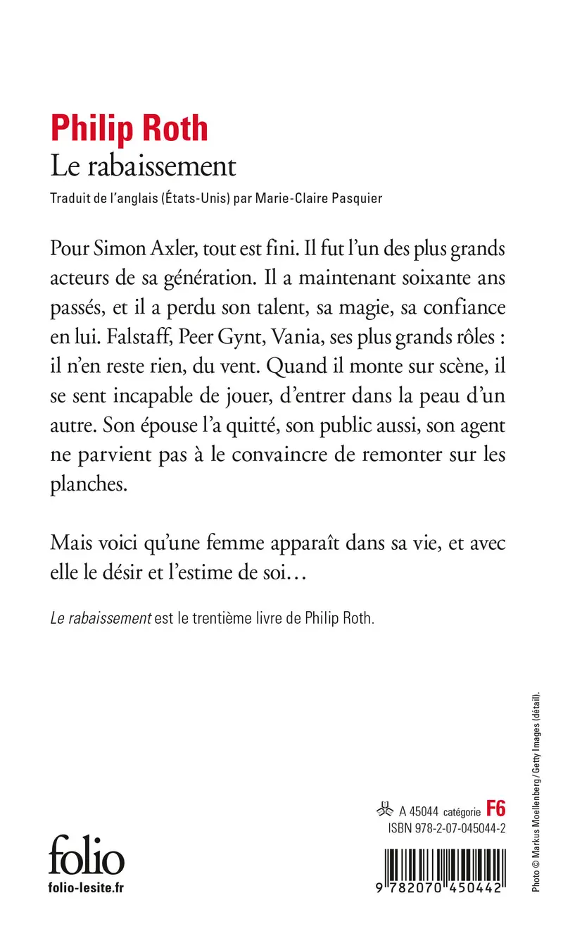 Le rabaissement - Philip Roth