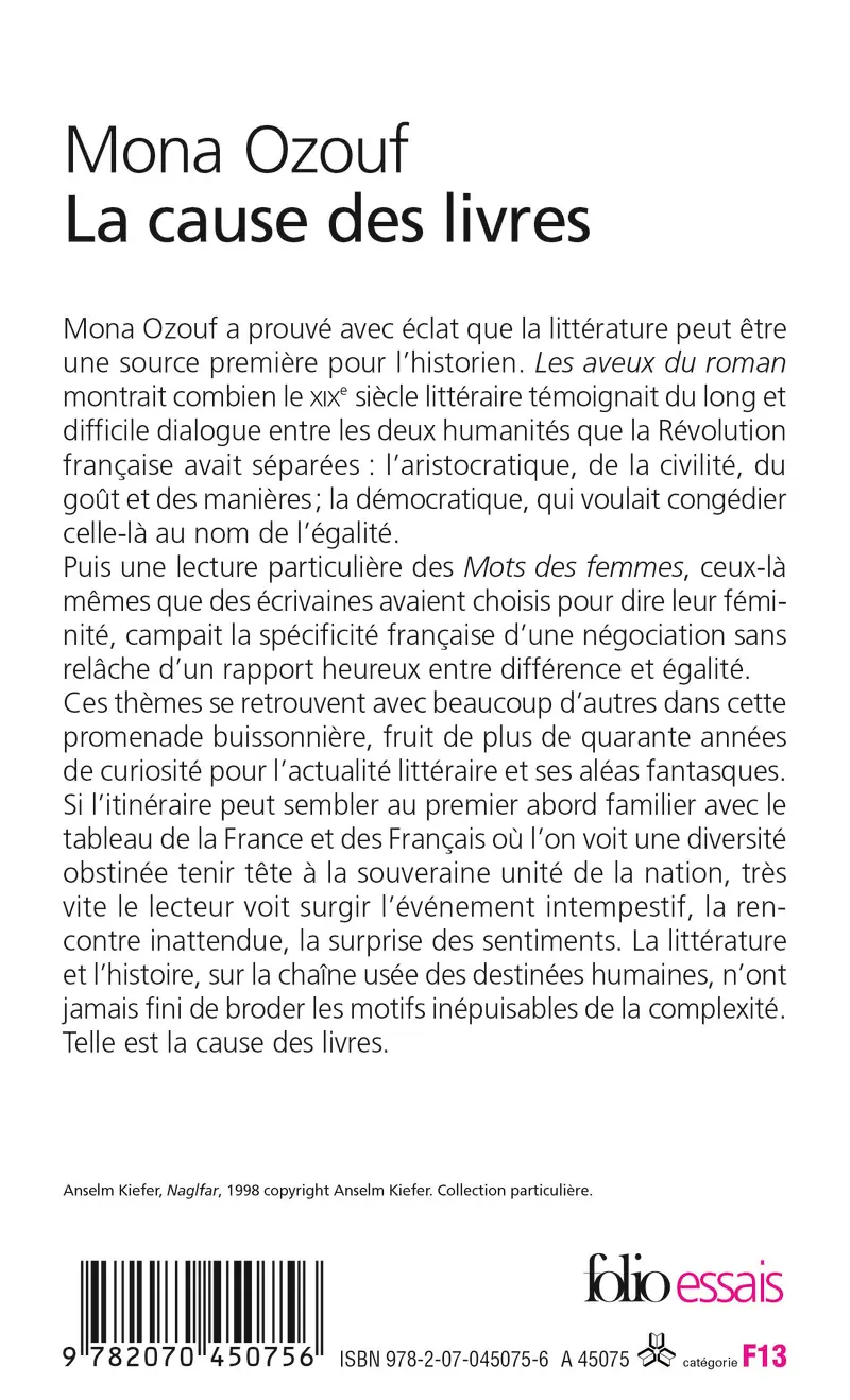 La cause des livres - Mona Ozouf