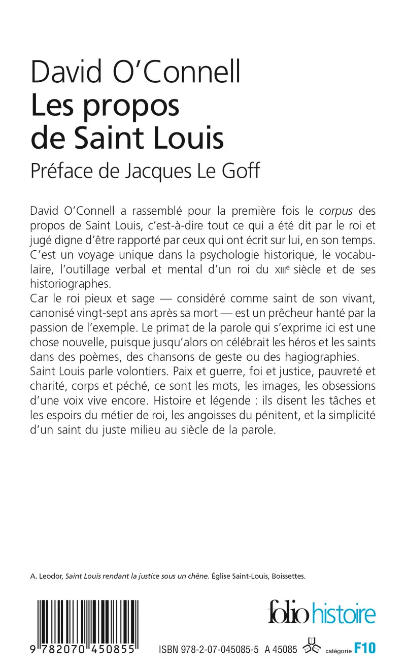 Les propos de Saint Louis - David O'Connell - Louis IX [saint Louis]