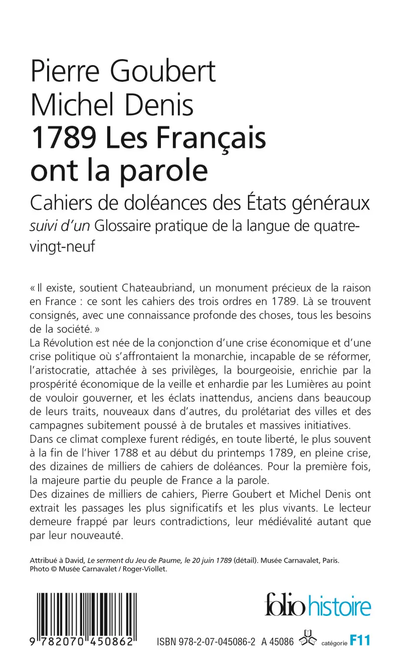 1789. Les Français ont la parole - Pierre Goubert - Michel Denis