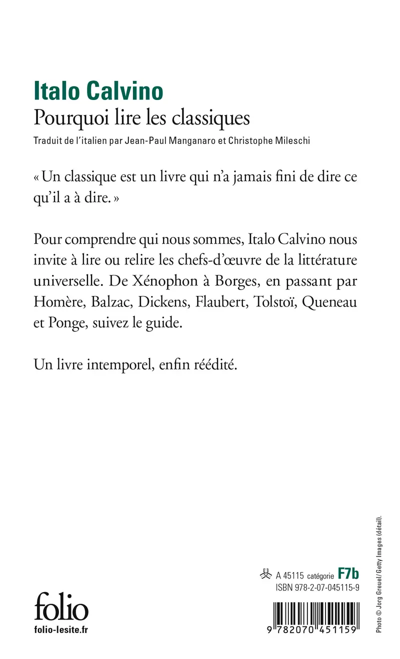 Pourquoi lire les classiques - Italo Calvino