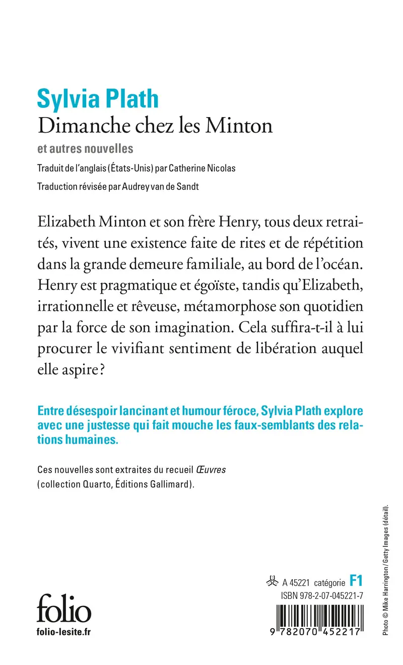 Dimanche chez les Minton et autres nouvelles - Sylvia Plath