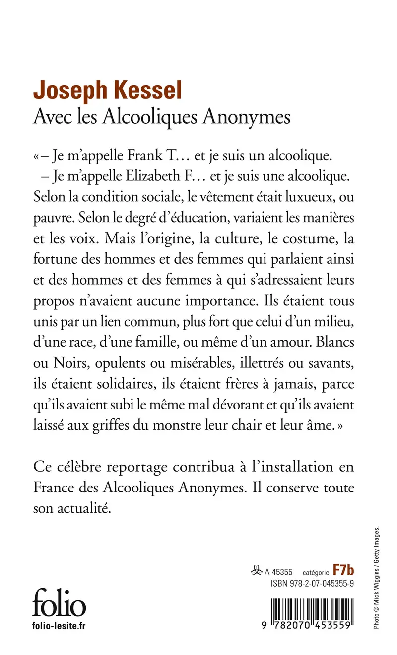 Avec les Alcooliques Anonymes - Joseph Kessel