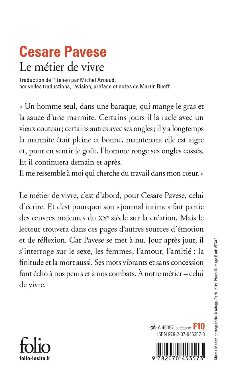 Le métier de vivre - Cesare Pavese