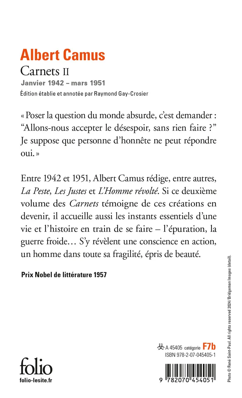 Carnets - Albert Camus