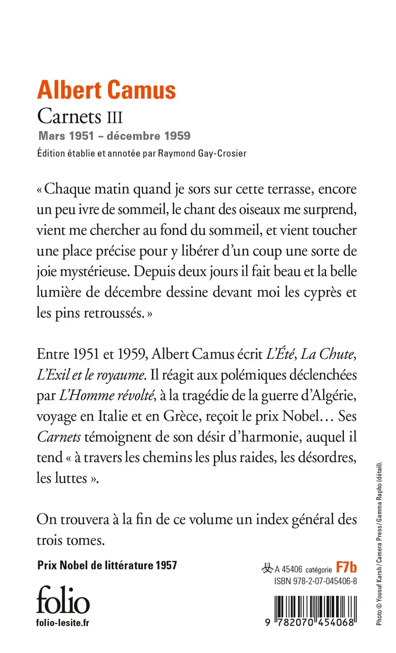 Carnets - Albert Camus