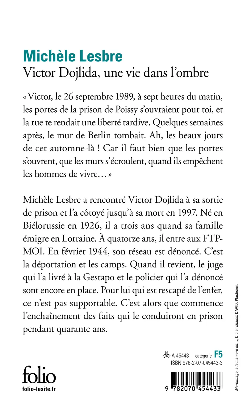 Victor Dojlida, une vie dans l’ombre - Michèle Lesbre