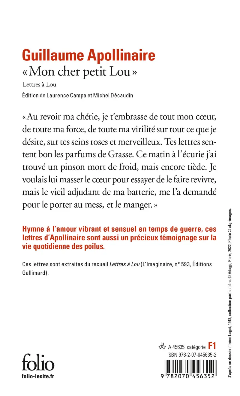 «Mon cher petit Lou» - Guillaume Apollinaire