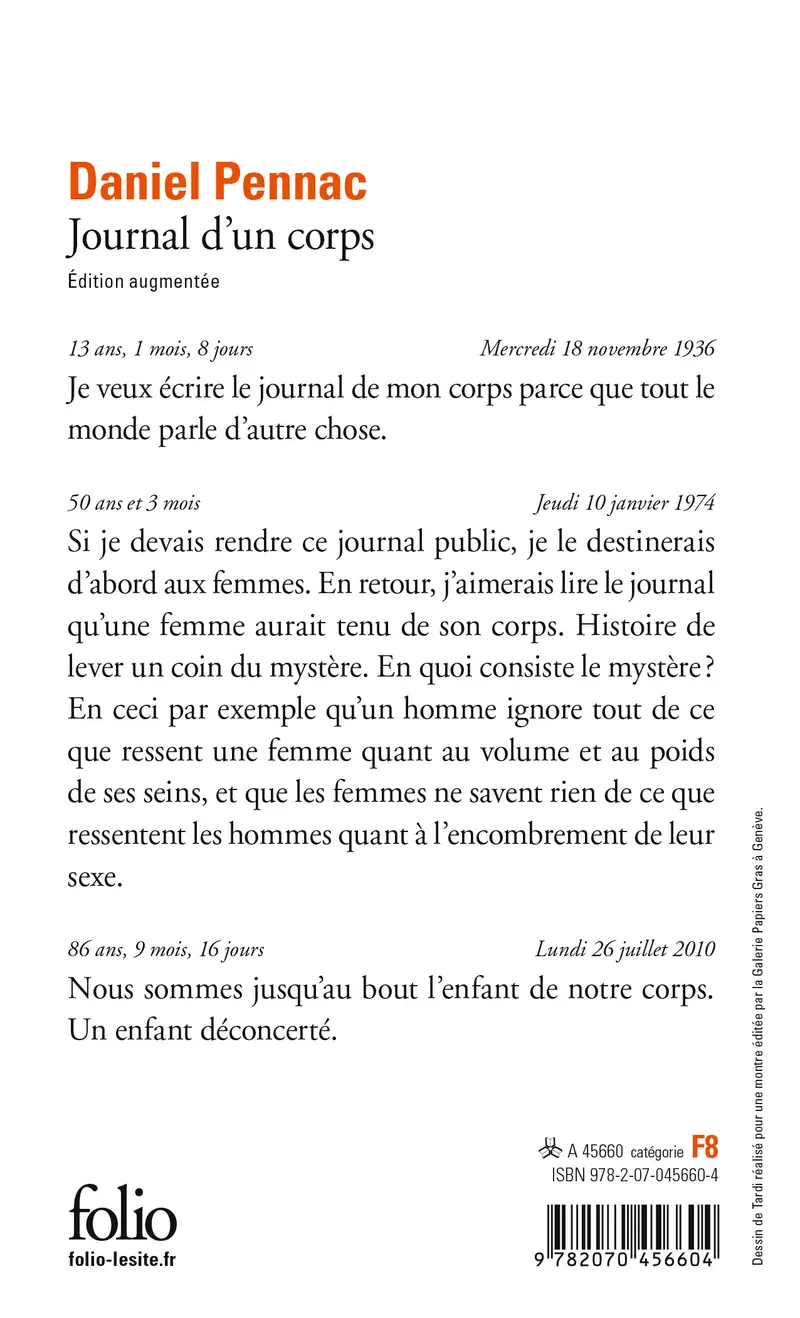 Journal d'un corps - Daniel Pennac