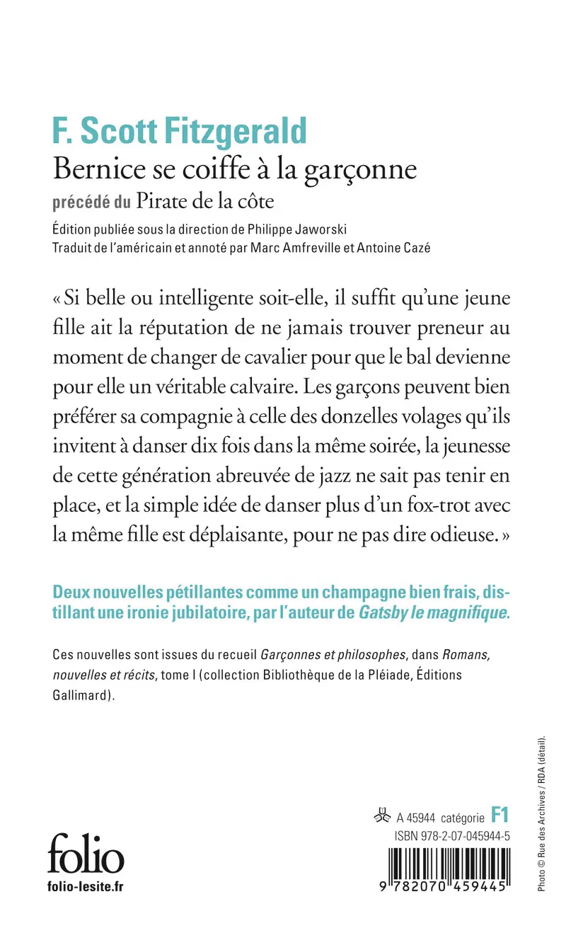 Bernice se coiffe à la garçonne précédé de Le pirate de la côte - Francis Scott Fitzgerald