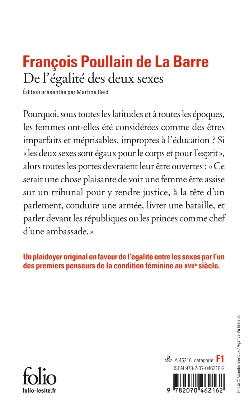 De l'égalité des deux sexes - François Poullain de La Barre
