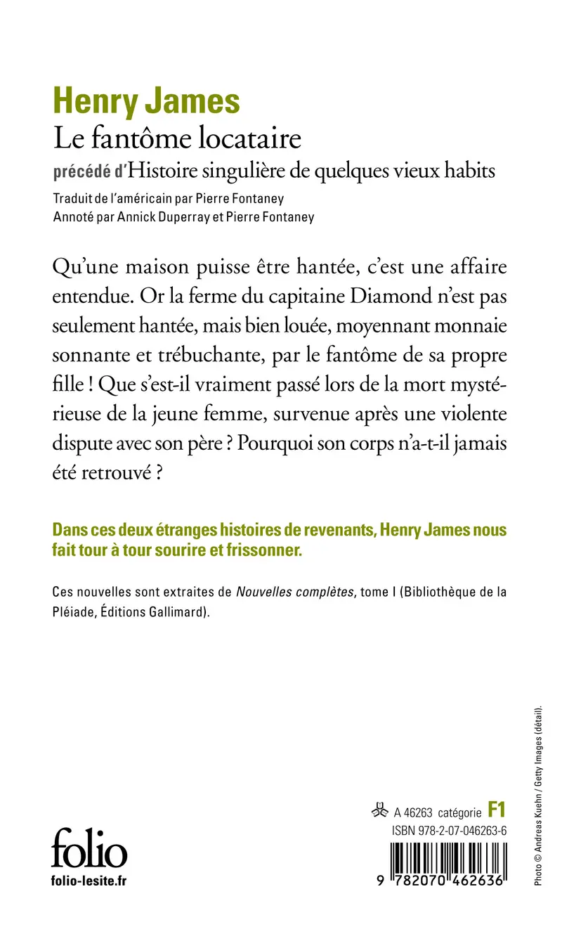 Le Fantôme locataire précédé d'Histoire singulière de quelques vieux habits - Henry James