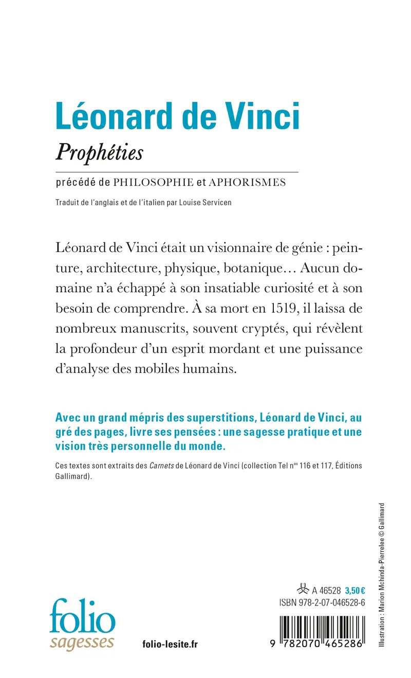 Prophéties précédé de Philosophie et d'Aphorismes - Léonard de Vinci