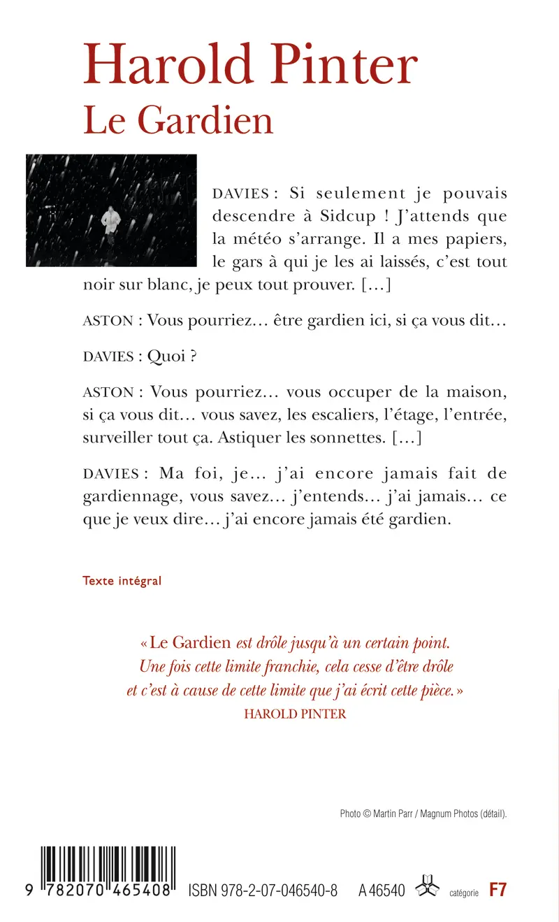 Le Gardien - Harold Pinter