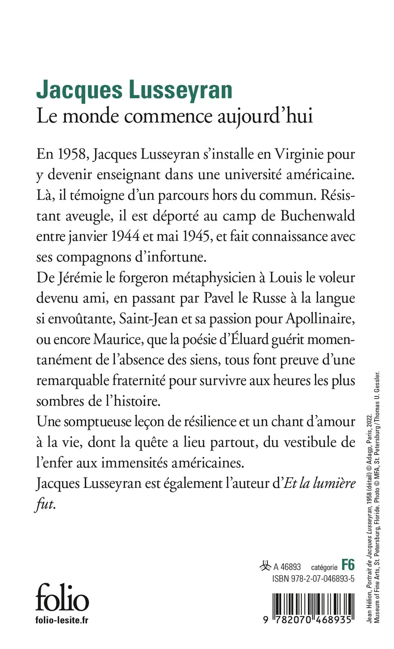 Le monde commence aujourd'hui - Jacques Lusseyran