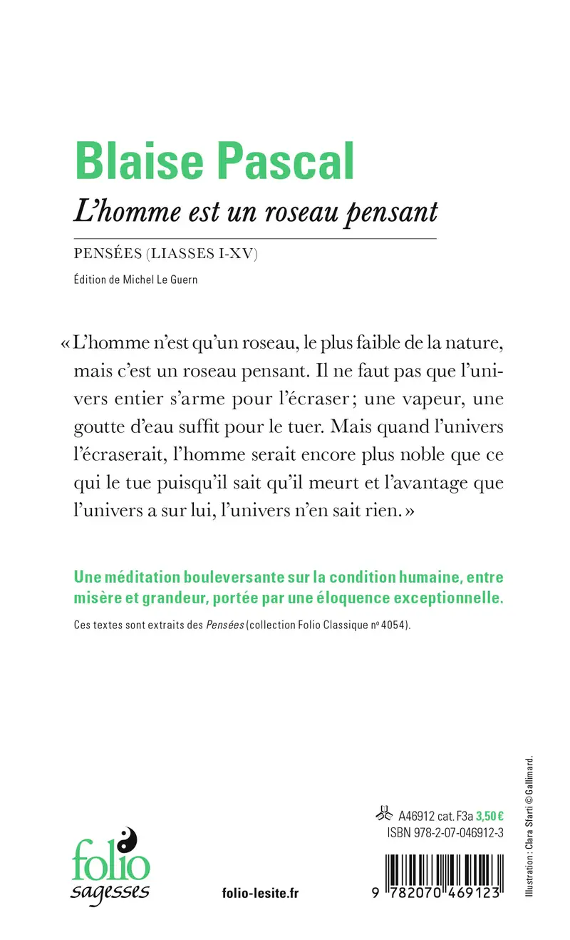 L'homme est un roseau pensant - Blaise Pascal