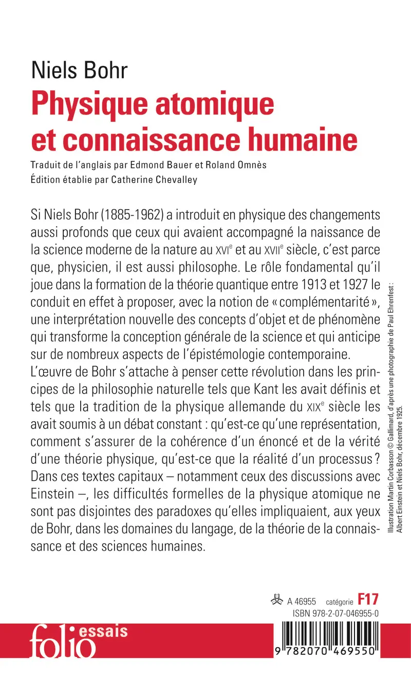 Physique atomique et connaissance humaine - Niels Bohr