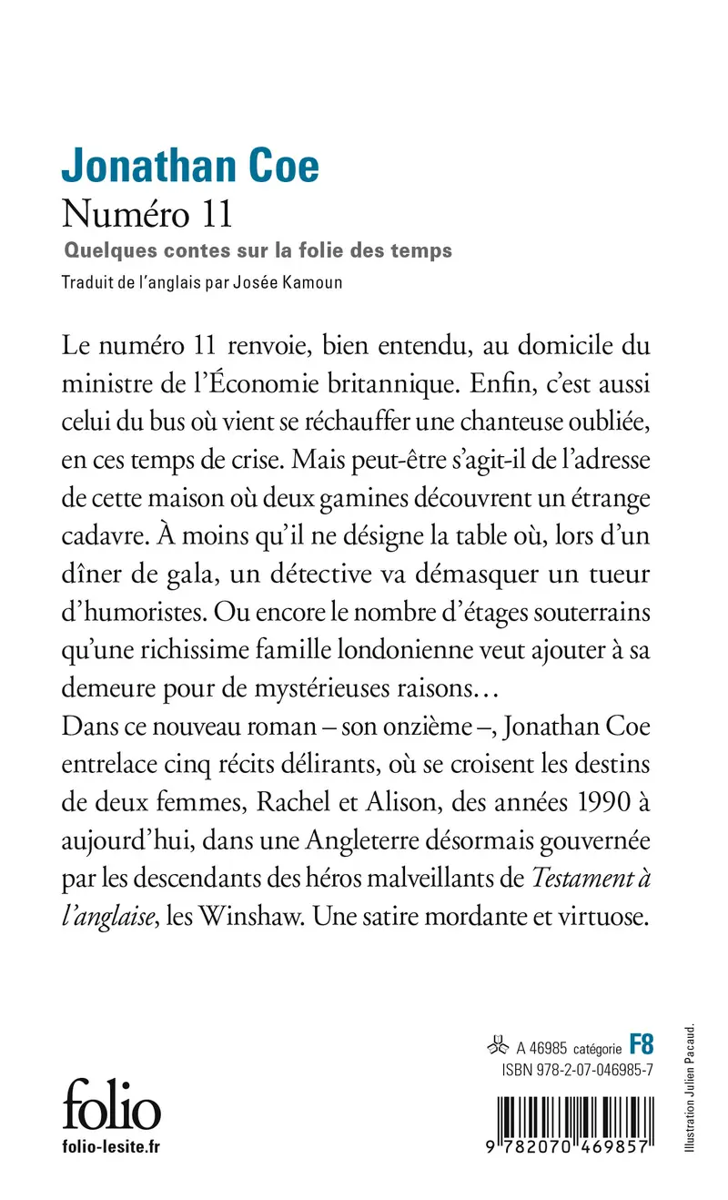 Numéro 11 - Jonathan Coe