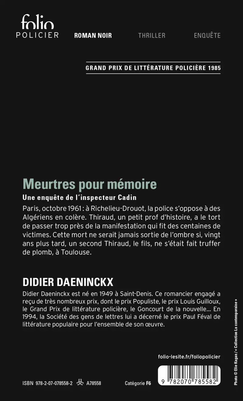 Meurtres pour mémoire - Didier Daeninckx