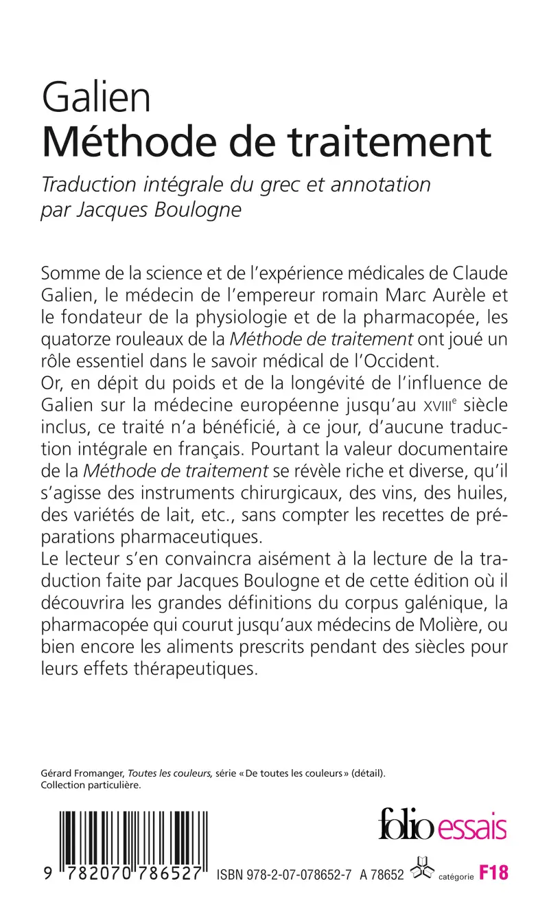 Méthode de traitement - Claude Galien