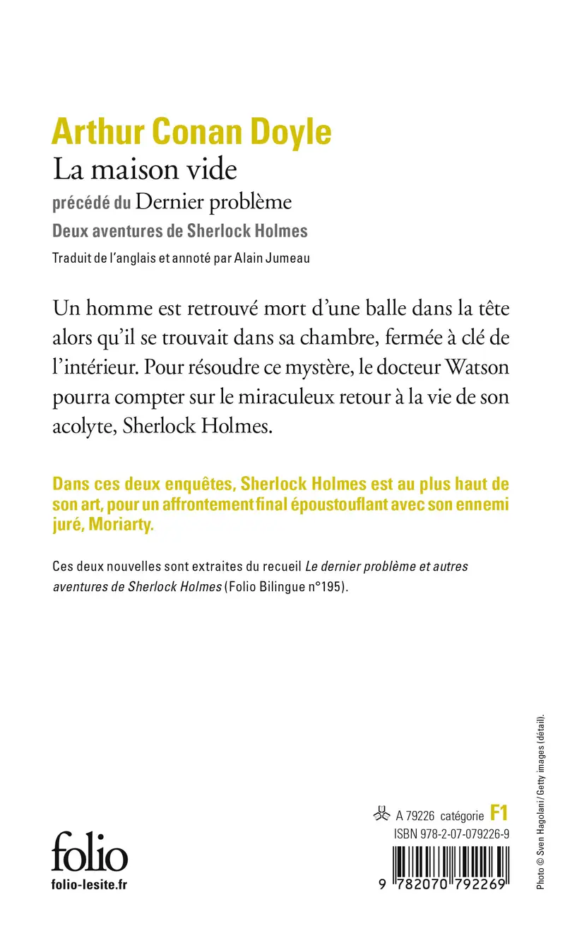 La maison vide précédé de Dernier problème - Arthur Conan Doyle