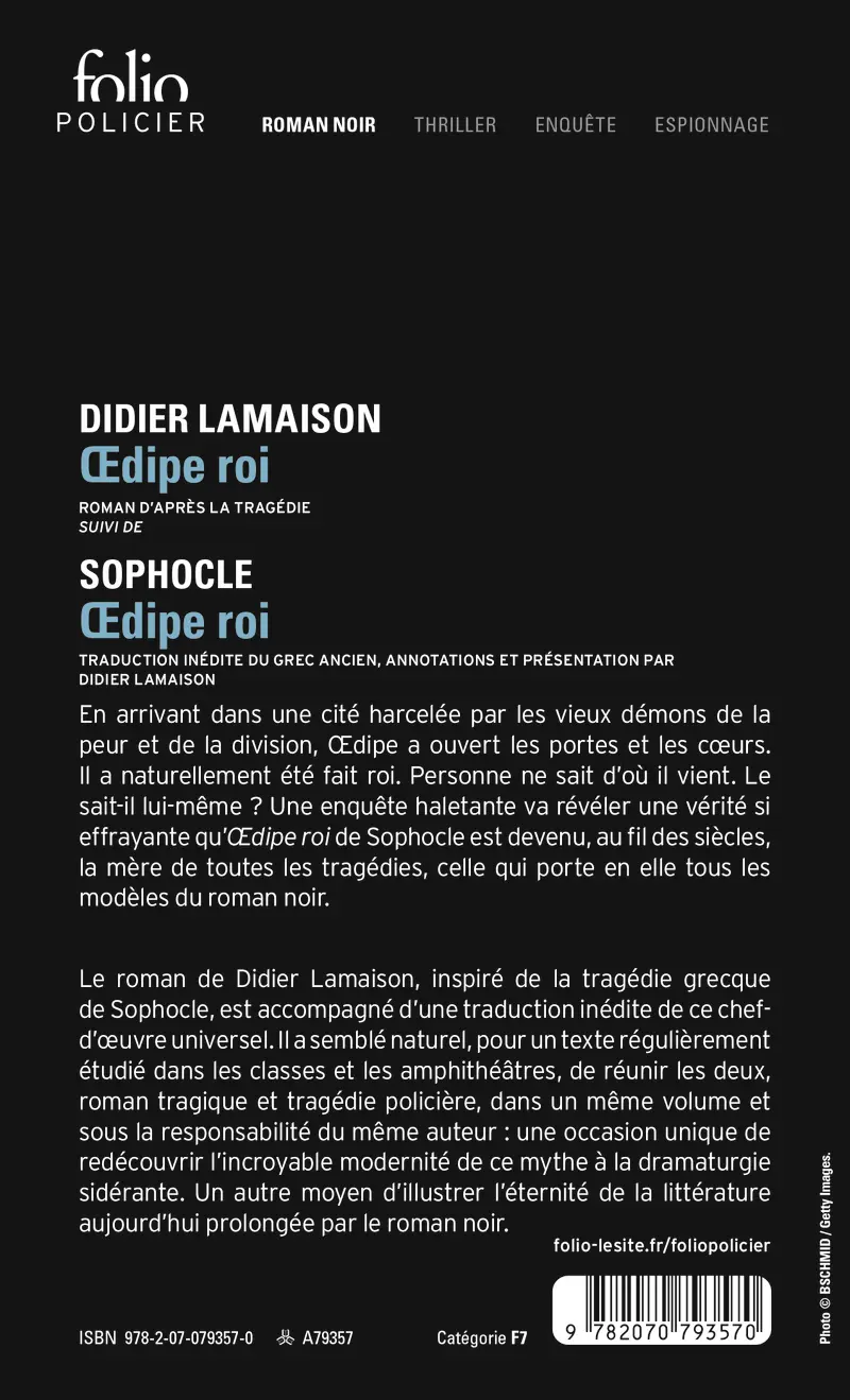 Œdipe roi (roman) suivi de Œdipe roi (tragédie) - Didier Lamaison - Sophocle