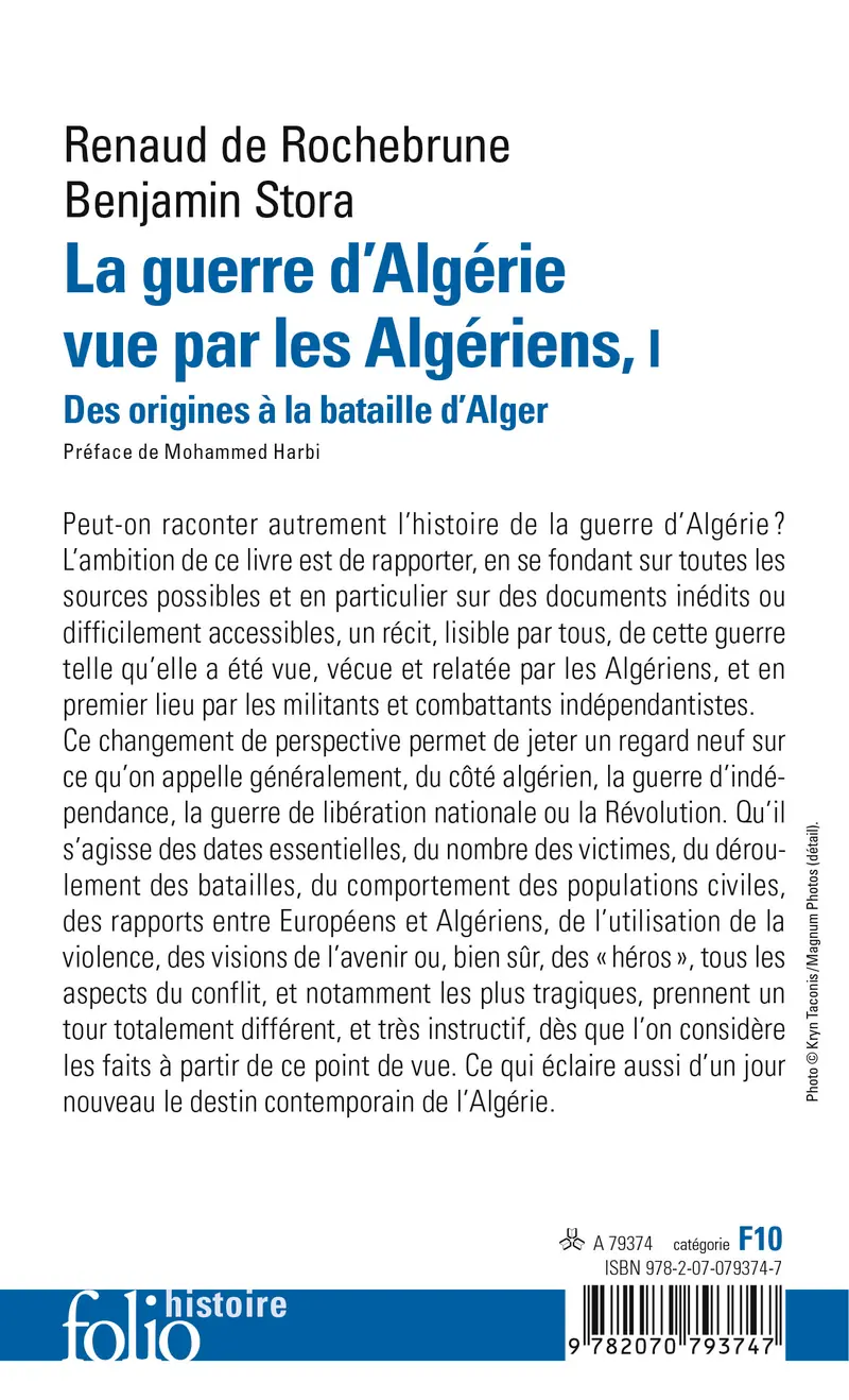 La guerre d'Algérie vue par les Algériens - Benjamin Stora - Renaud de Rochebrune