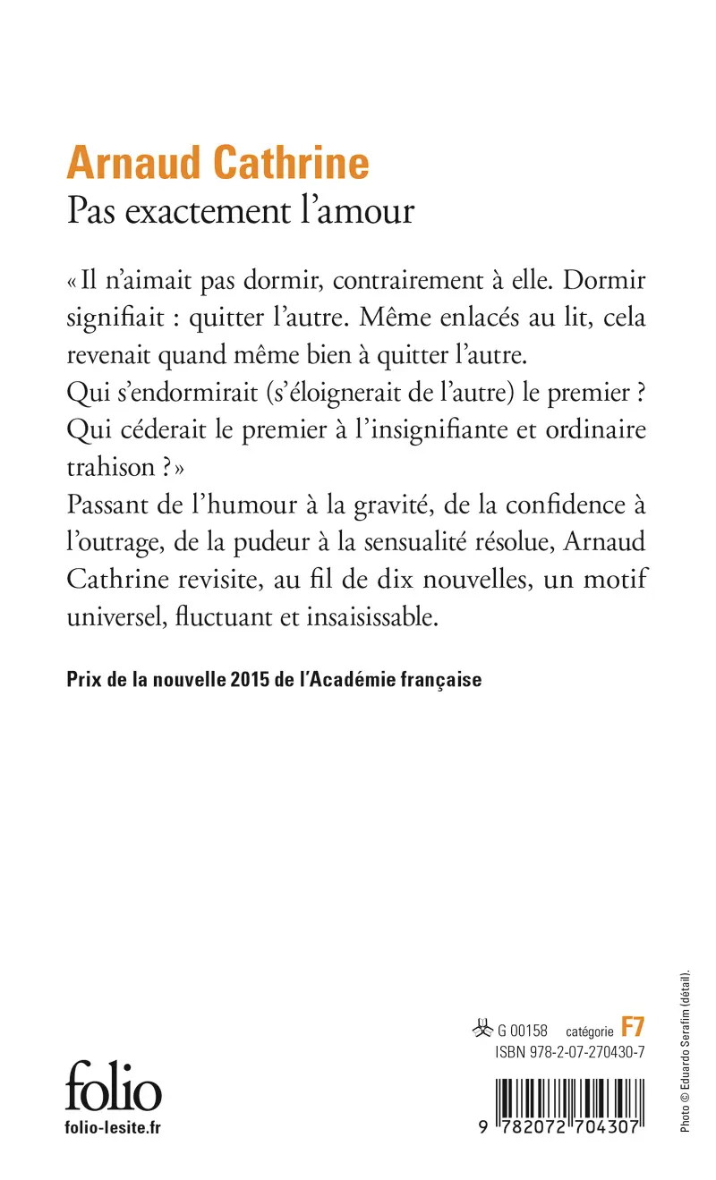 Pas exactement l'amour - Arnaud Cathrine