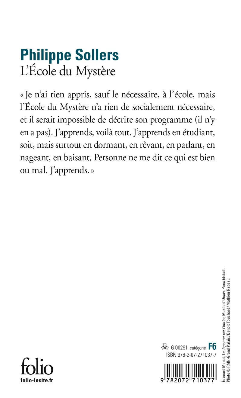 L'École du Mystère - Philippe Sollers