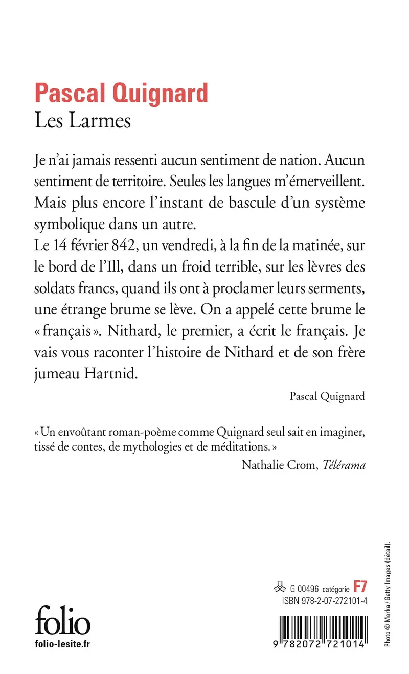 Les Larmes - Pascal Quignard