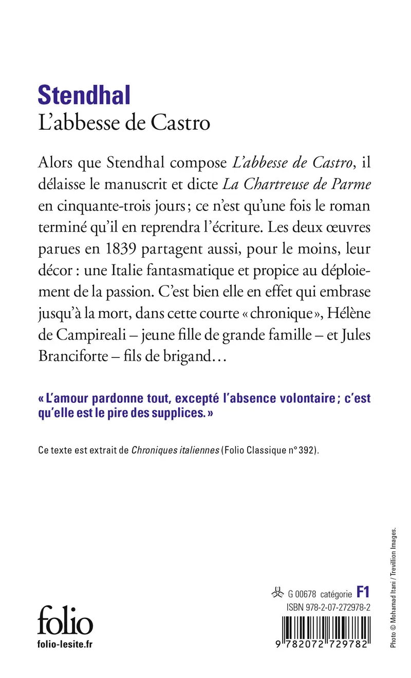 L'abbesse de Castro - Stendhal