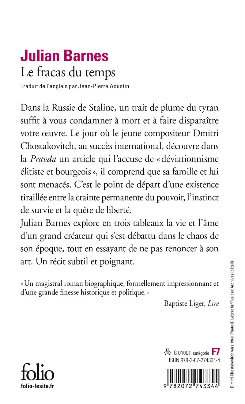 Le fracas du temps - Julian Barnes