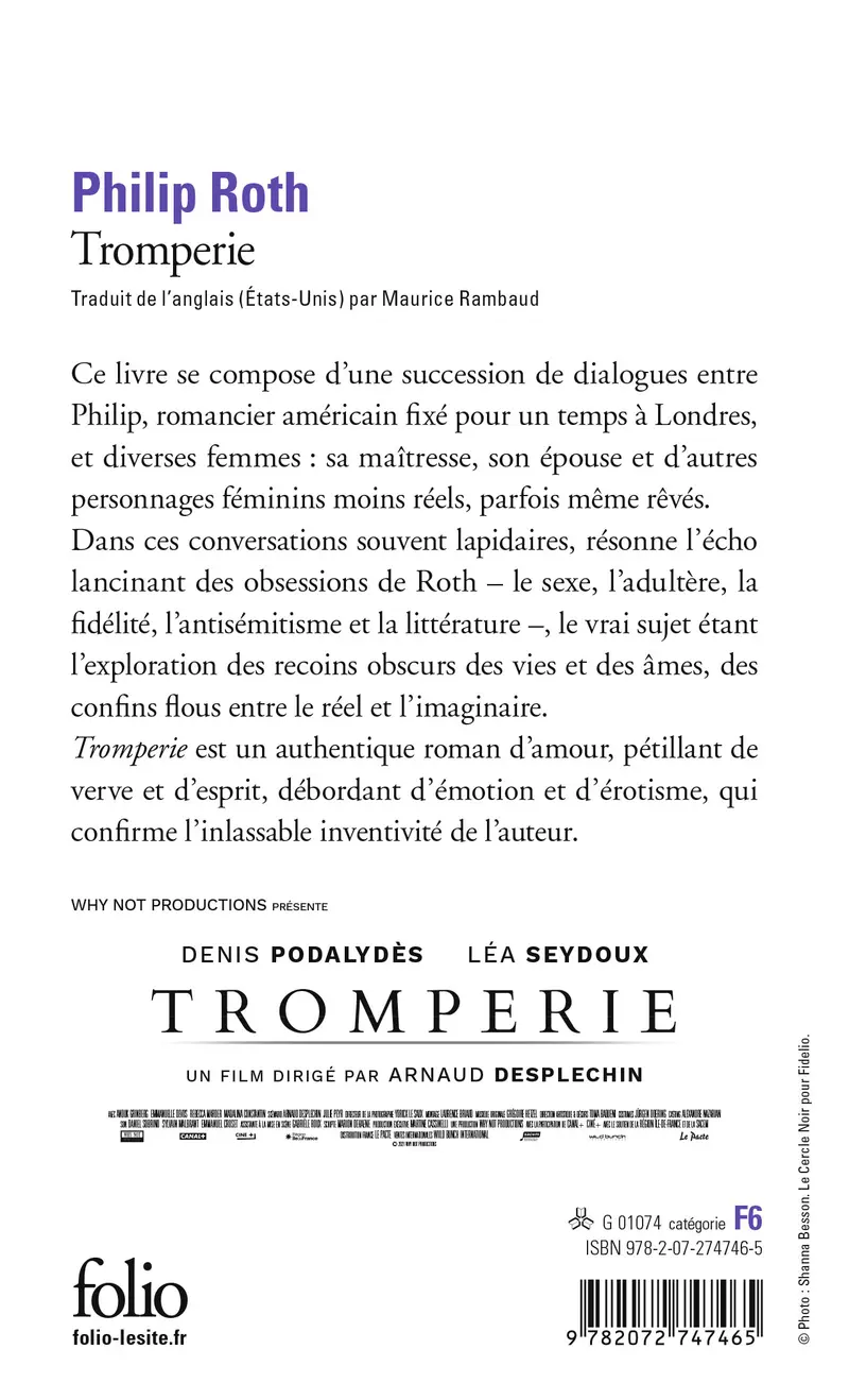Tromperie - Philip Roth