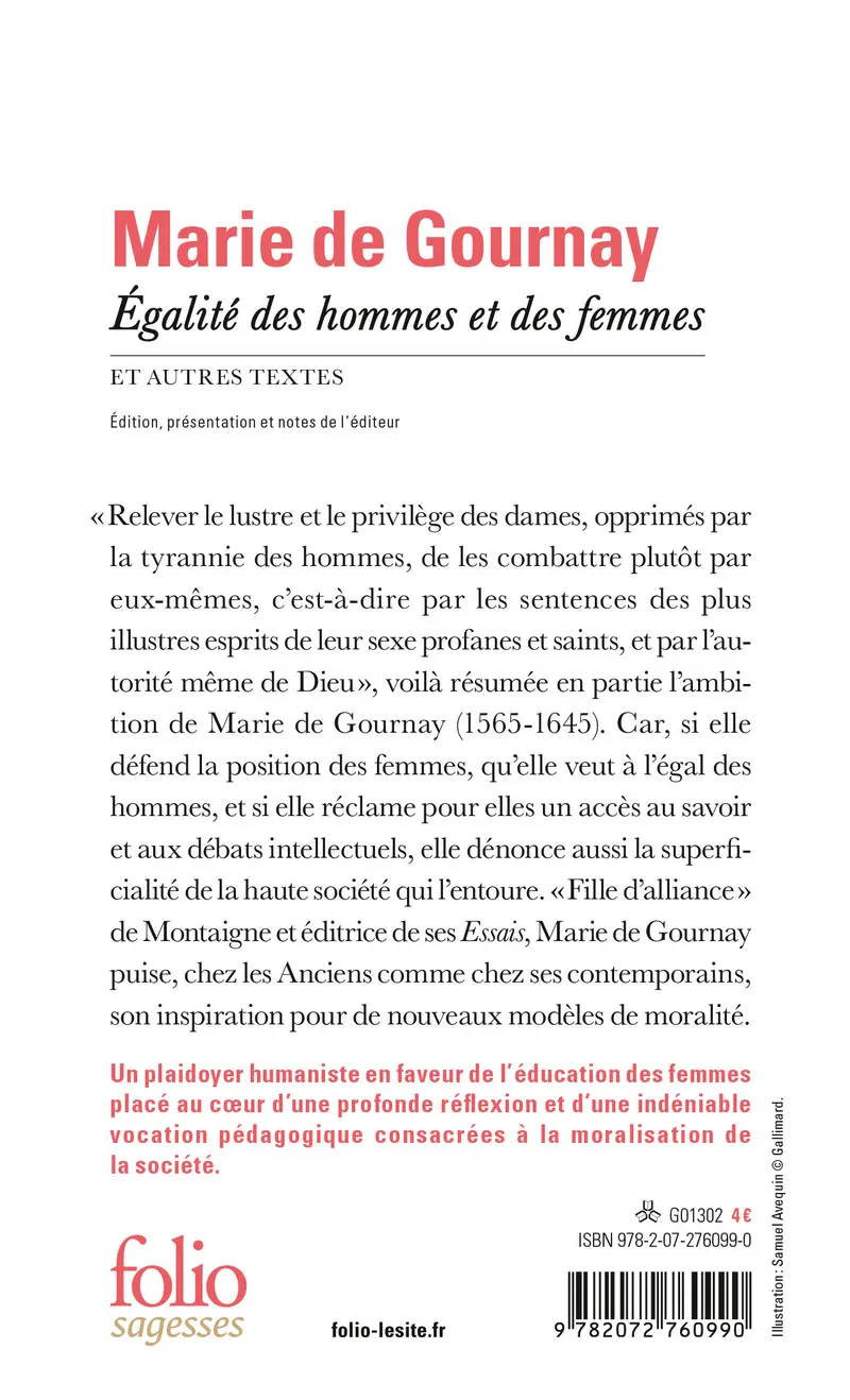 Égalité des hommes et des femmes et autres textes - Marie de Gournay