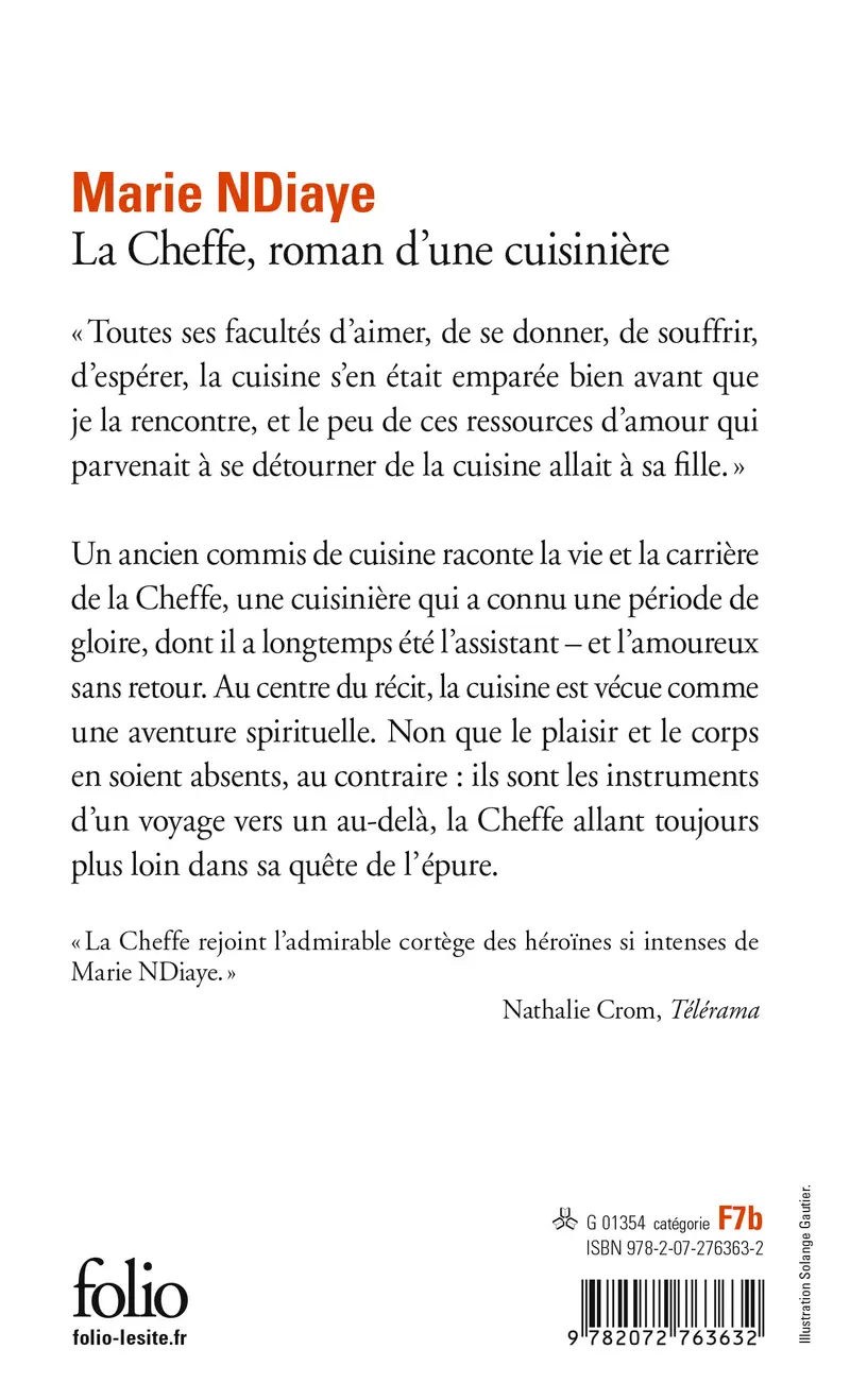 La Cheffe, roman d'une cuisinière - Marie NDiaye