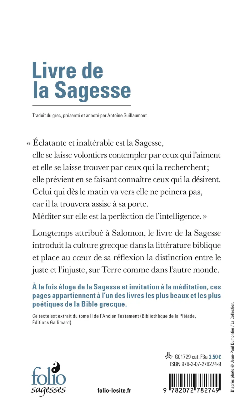 Livre de la Sagesse - Anonymes