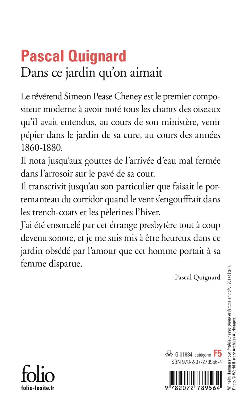 Dans ce jardin qu'on aimait - Pascal Quignard