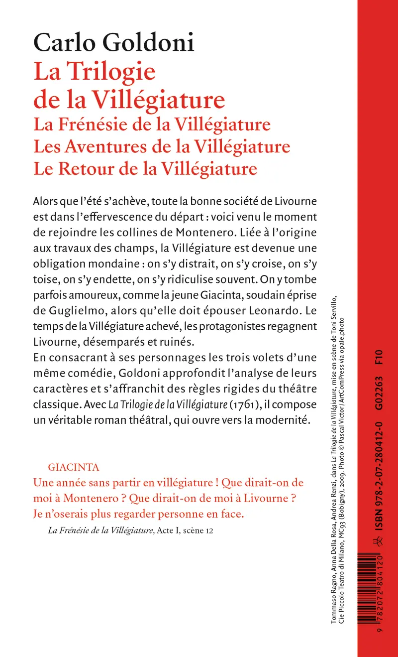 La Trilogie de la Villégiature - Carlo Goldoni