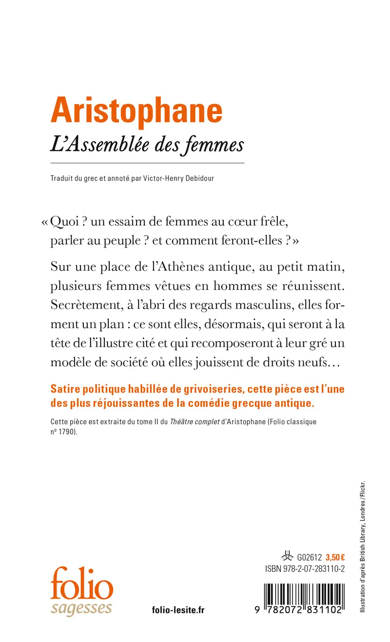 L'Assemblée des femmes - Aristophane