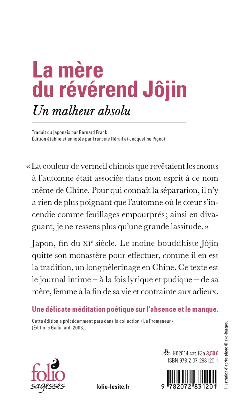 Un malheur absolu - [Mère du révérend Jôjin] Jōjin ajari haha