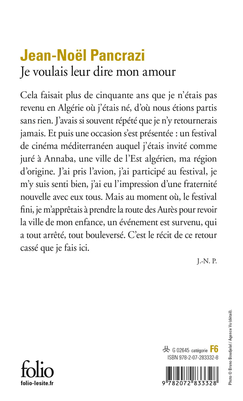 Je voulais leur dire mon amour - Jean-Noël Pancrazi