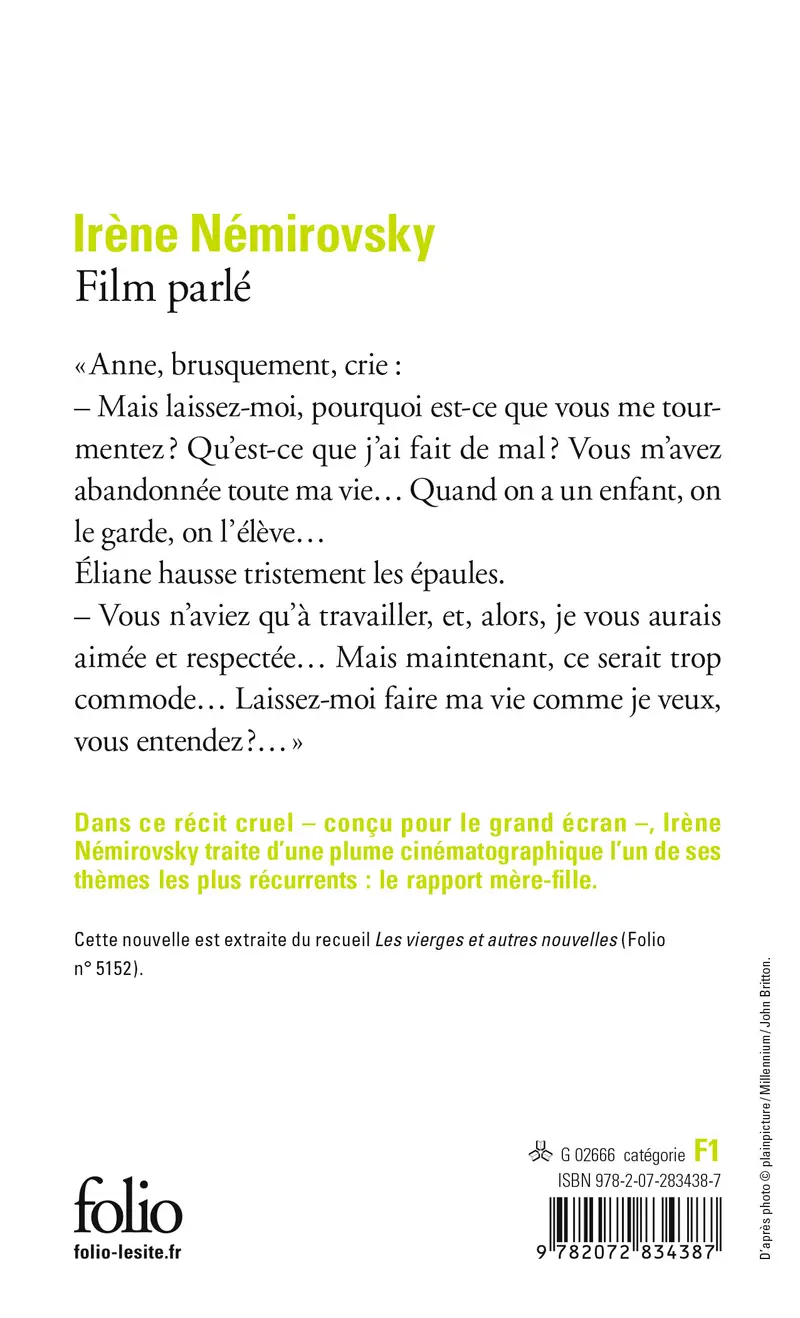 Film parlé - Irène Némirovsky