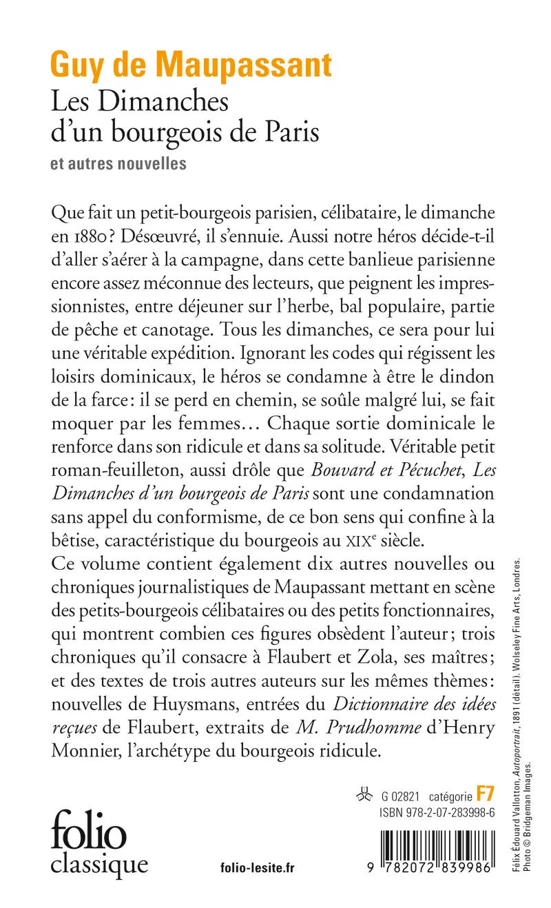 Les Dimanches d'un bourgeois de Paris et autres nouvelles - Guy de Maupassant - Joris-Karl Huysmans - Gustave Flaubert - Henry Monnier